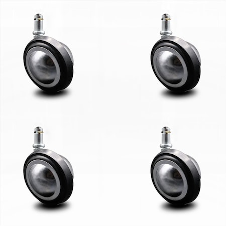 Service Caster 3 Inch Bright Chrome Soft Tread Ball Caster - 7/16 Inch Grip Ring Stem, 5PK SCC-GR01S30-DCR-BC-71678-4